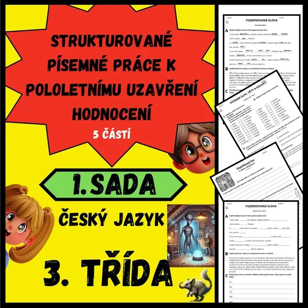 Vyjmenovaná slova, věty, význam slov,slovní druhy - POLOLETNÍ PÍSEMNÉ PRÁCE 1