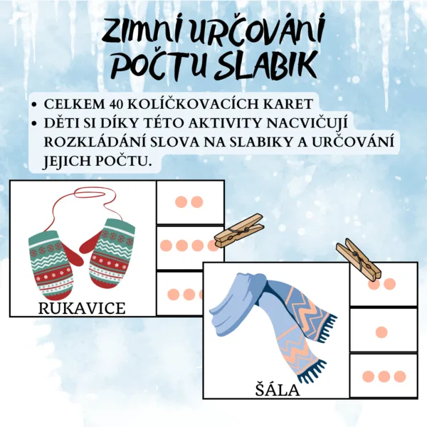 Zimní určování počtu slabik 1