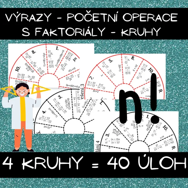 Výrazy - početní operace s faktoriály - kruhy 1