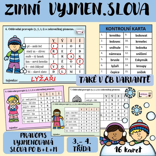 RYCHLOVKY - ZIMNÍ VYJMENOVANÁ SLOVA 1