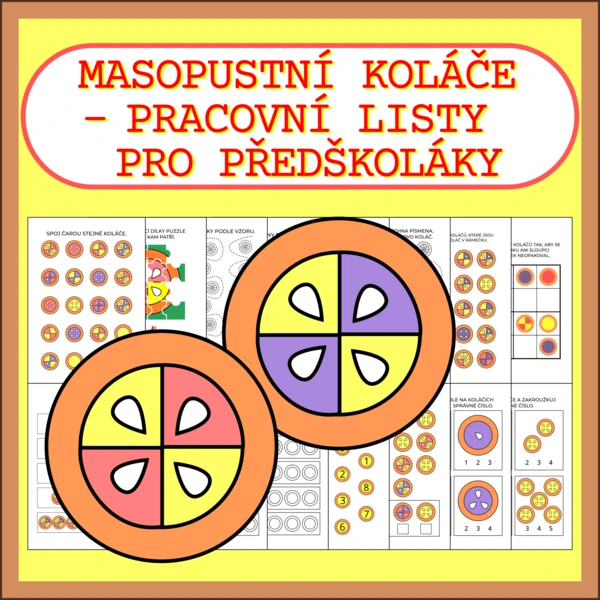 MASOPUSTNÍ KOLÁČE - PRACOVNÍ LISTY PRO PŘEDŠKOLÁKY 1