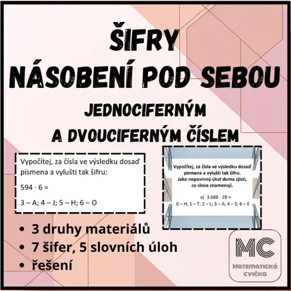 Násobení pod sebou - šifry 1