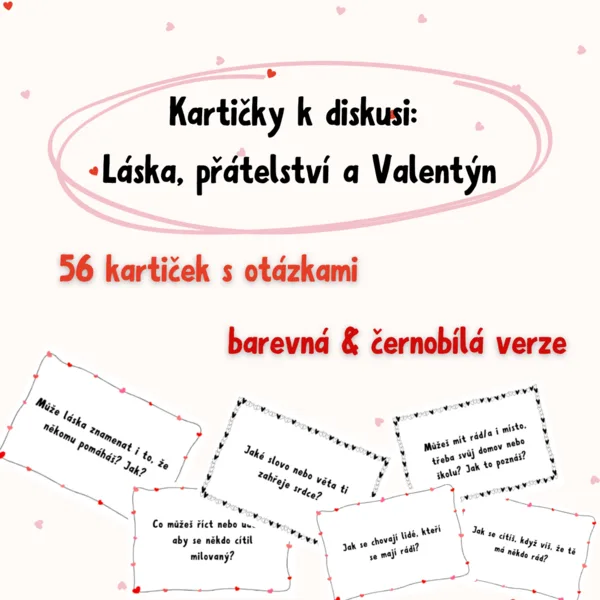 Kartičky k diskusi: Láska, přátelství a Valentýn 1