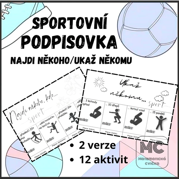 Sportovní podpisovka - najdi někoho/ukaž někomu 1