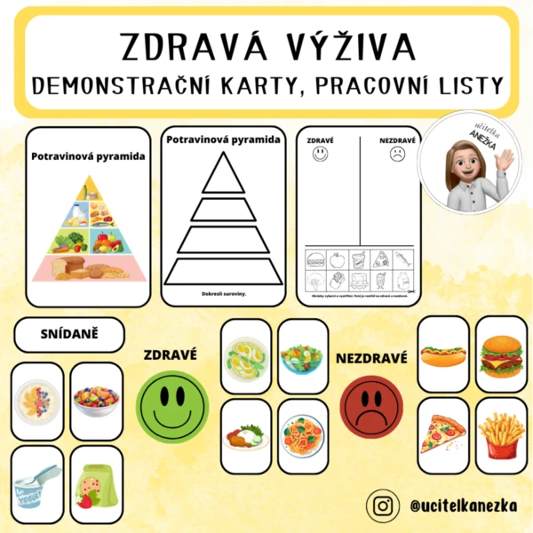 ZDRAVÁ VÝŽIVA - demonstrační karty, pracovní listy 1