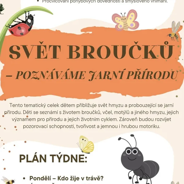Brouci, hmyz, jaro - přípravy, sada aktivit 1