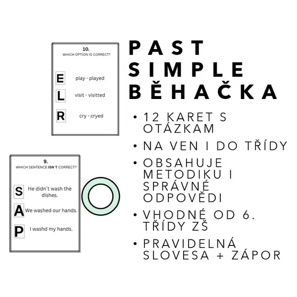 Past simple běhačka - regular verbs + negative 1
