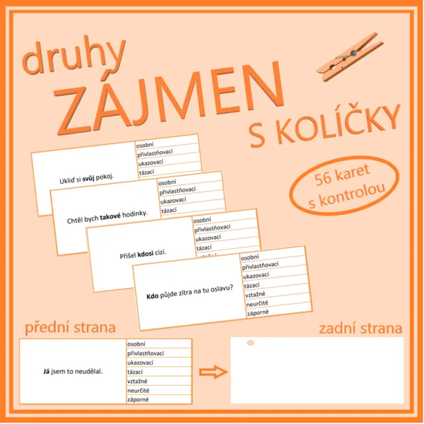 Druhy zájmen s kolíčky 1