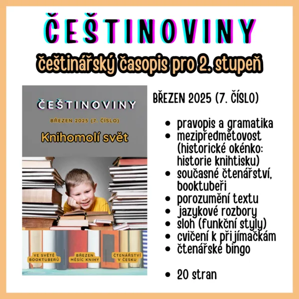 ČEŠTINOVINY 7 (březen 2025) češtinářský e-časopis 1