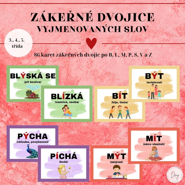 Zákeřné dvojice vyjmenovaných slov 1