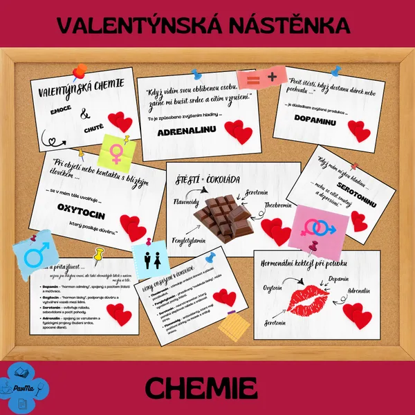 VALENTÝNSKÁ nástěnka CHEMIE: Výzdoba třídy, učebny, chodby - EMOCE A CHUTĚ 1
