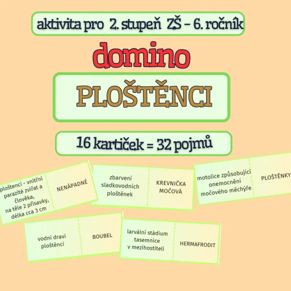 výuková hra Domino -PLOŠTĚNCI 1