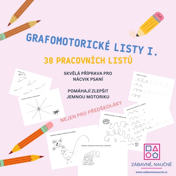 Grafomotorické listy I., 38 pracovních listů (výukový materiál)  1