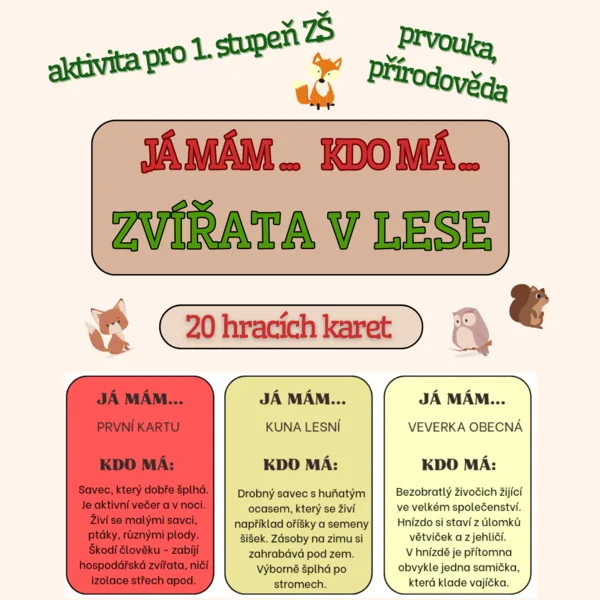 Já mám... kdo má... - ZVÍŘATA V LESE  1