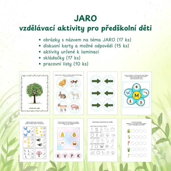 Jaro - vzdělávací soubor pro předškolní děti (obrázky, diskusní karty, skládačky a další) 1