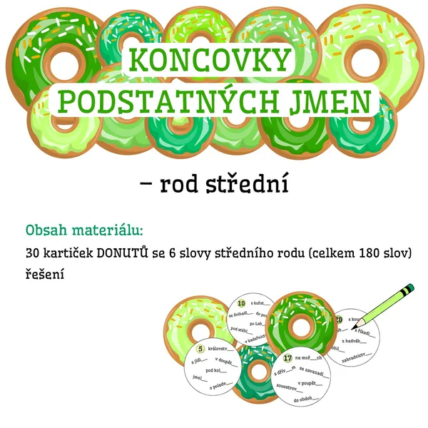 KONCOVKY PODSTATNÝCH JMEN (střední rod) - donuty 1