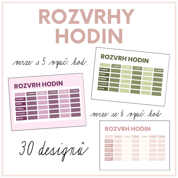 Rozvrhy hodin 1