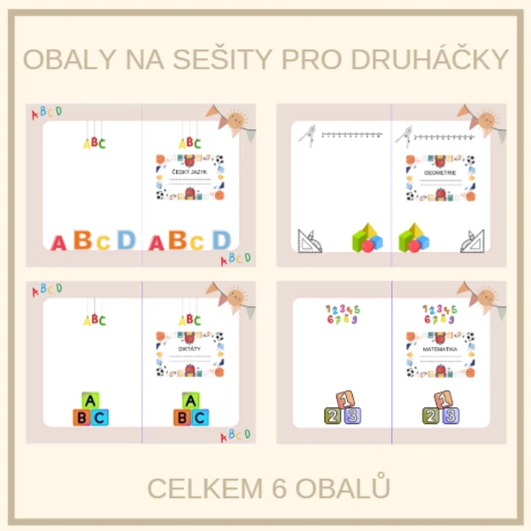 Obaly na sešity pro druháčky 1