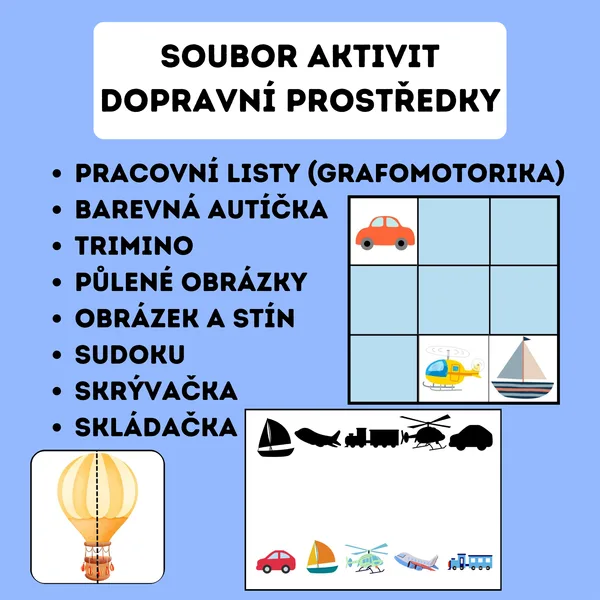 Dopravní prostředky - soubor aktivit 1