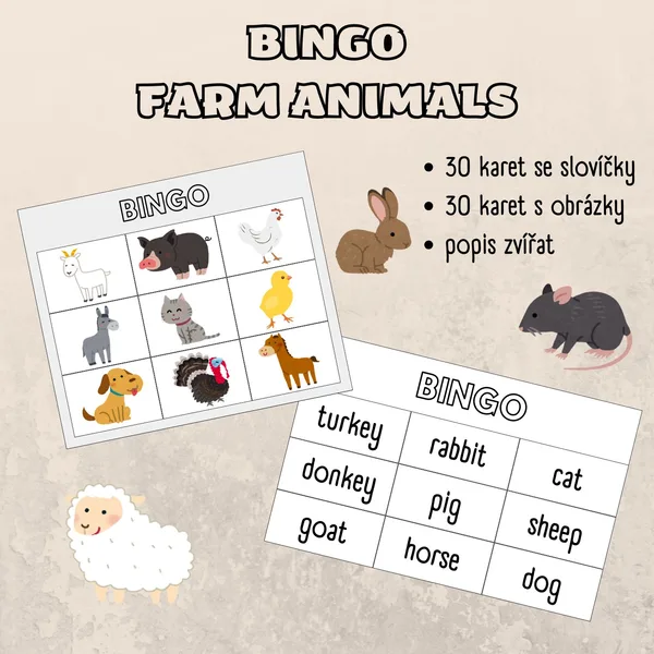 Farm animals - bingo 1