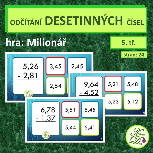 Odčítání desetinných čísel 1