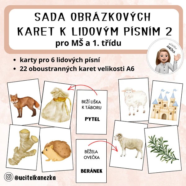 SADA OBRÁZKOVÝCH KARET K LIDOVÝM PÍSNÍM 2 1