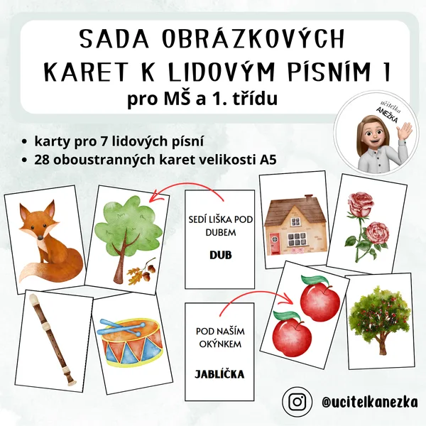 SADA OBRÁZKOVÝCH KARET K LIDOVÝM PÍSNÍM 1 1