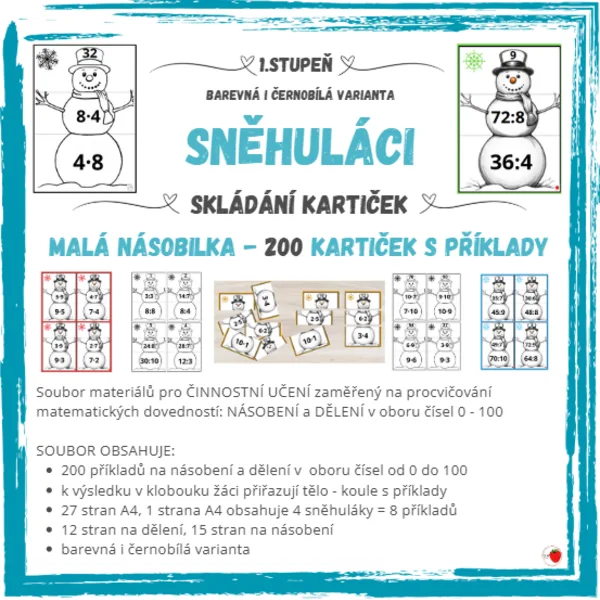 Sněhuláci - malá násobilka 1