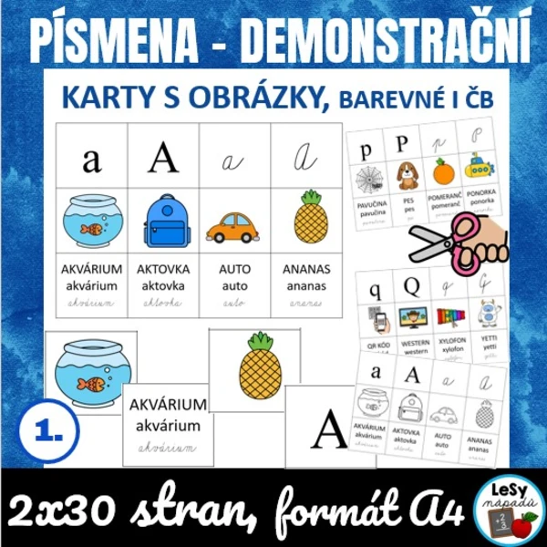 Demonstrační karty s písmeny a obrázky 1