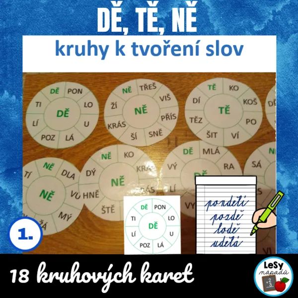 Dě, tě, ně - kruhy k tvorbě slov 1