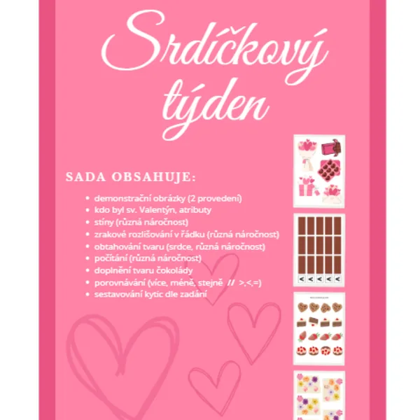 Valentýn (srdíčkový týden) - pracovní listy 1