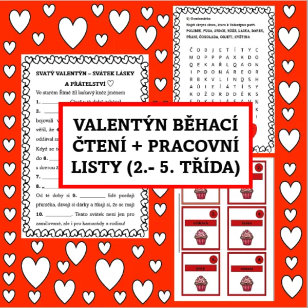 Legenda o sv. Valentýnovi - běhací čtení a zábavné úkoly 1