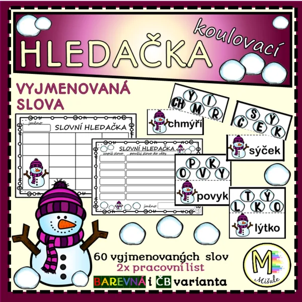 KOULOVACÍ HLEDAČKA- VYJMENOVANÁ SLOVA 1