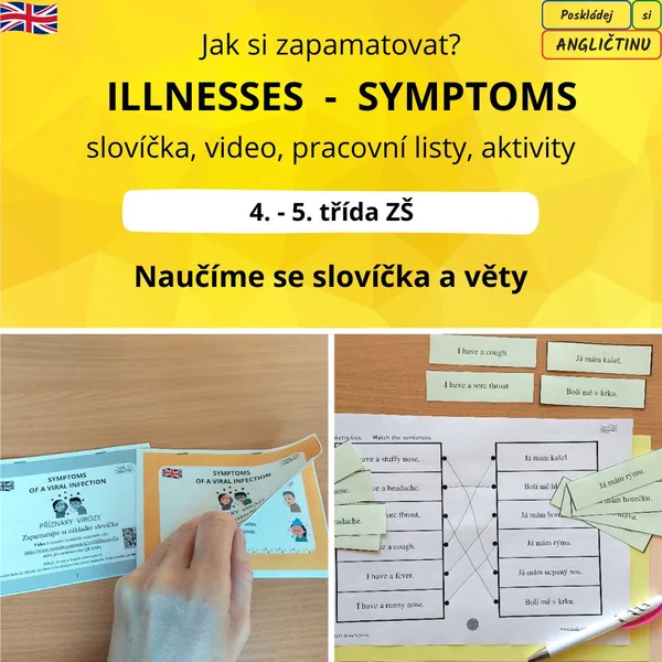 ILLNESSES - SYMPTOMS slovíčka + věty 1