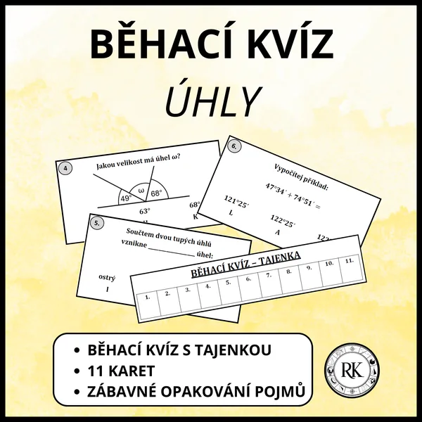 Úhly - Běhací kvíz 1