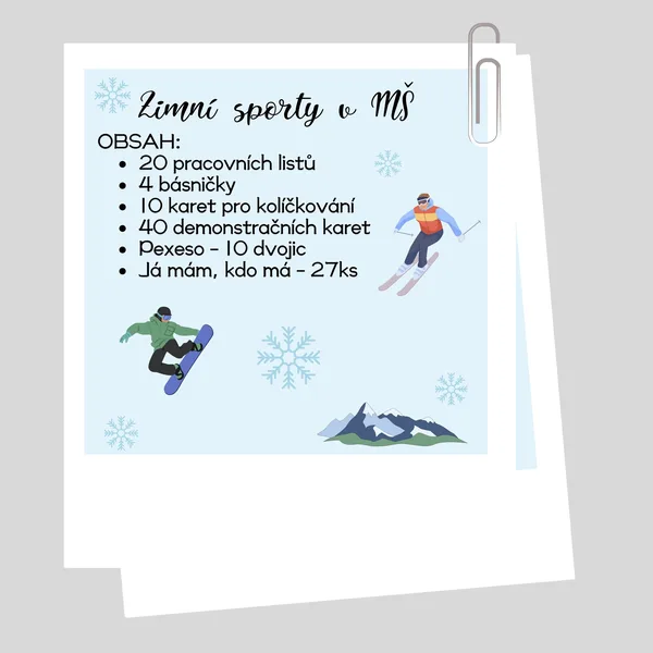 Materiály do MŠ - Zimní sporty 1