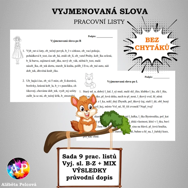 VYJMENOVANÁ SLOVA bez chytáků (pracovní listy) 1