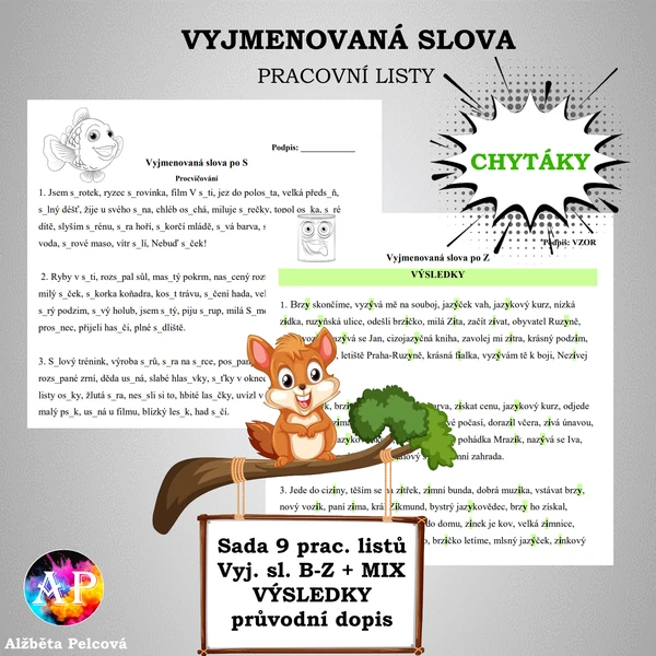 VYJMENOVANÁ SLOVA chytáky (pracovní listy) 1