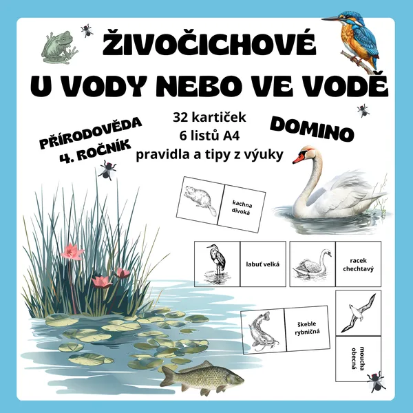 DOMINO - Živočichové u vody a ve vodě 1