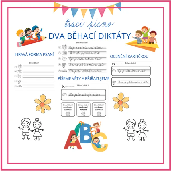 Běhací diktát 1: čteme a opisujeme věty 1