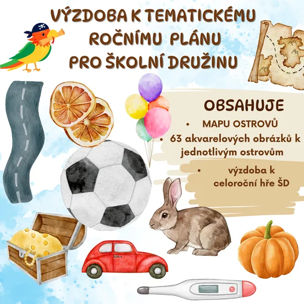VÝZDOBA k celoročnímu tematickému plánu školní družiny - CESTA ZA POKLADEM 1