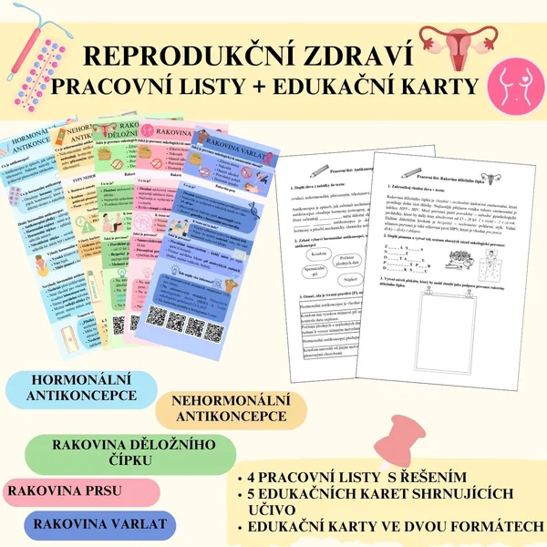 Reprodukční zdraví - pracovní listy + edukační karty  1