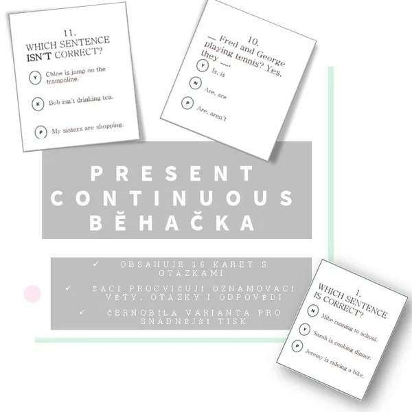 Present continuous - běhačka - lehčí verze  1