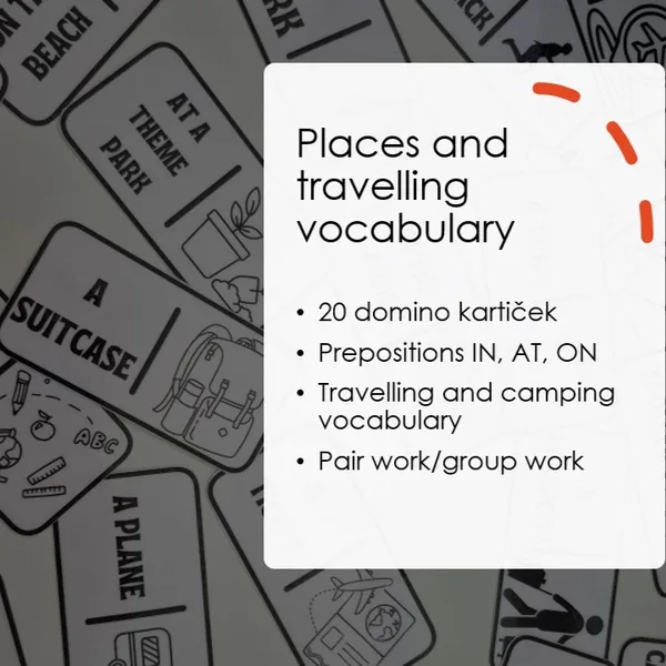 Domino - travelling and camping vocabulary + prepositions of place  1