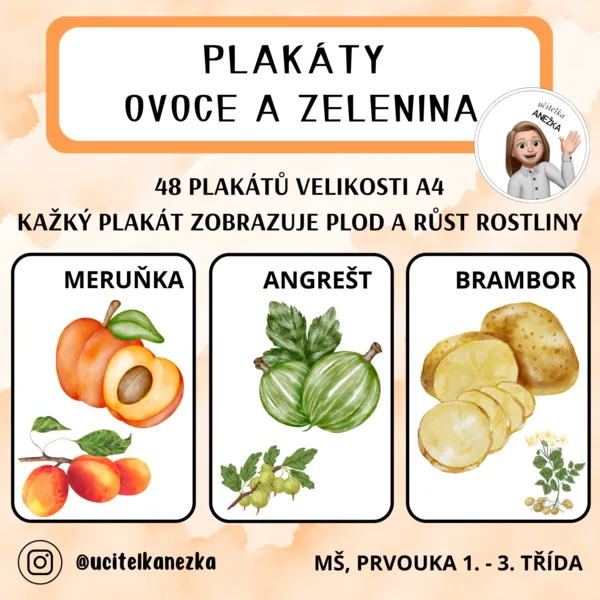OVOCE A ZELENINA - plakáty A4 1