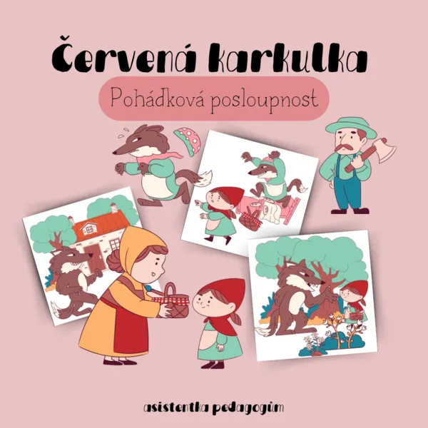 Kartičky - Pohádková posloupnost - O Červené Karkulce 1