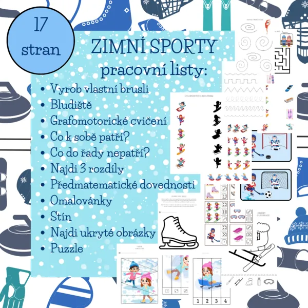 ZIMNÍ SPORTY - pracovní listy 1