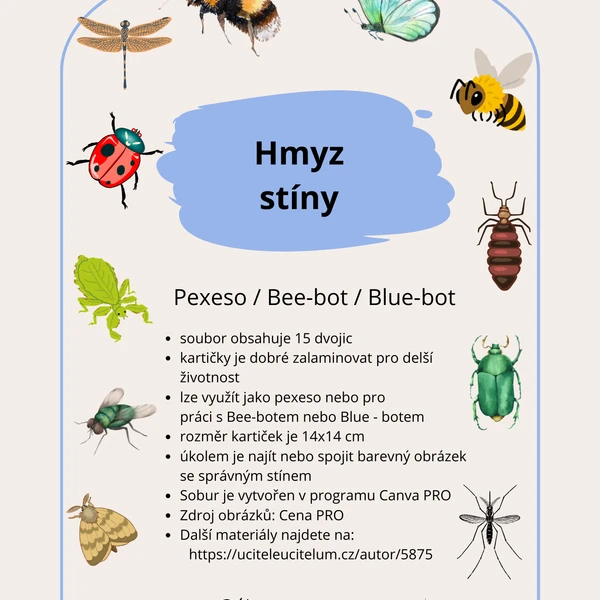 Hmyz stíny - pexeso, BEE-BOT, BLUE-BOT 1