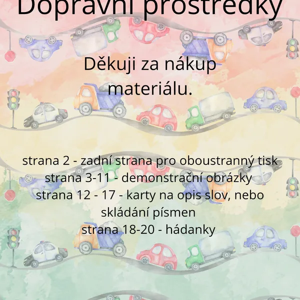 Dopravní prostředky - demonstrační obrázky, hádanky  1