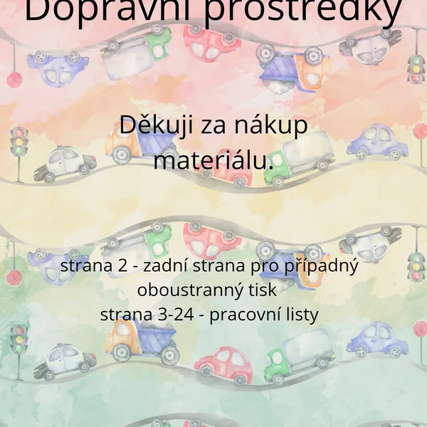 Dopravní prostředky - pracovní listy  1